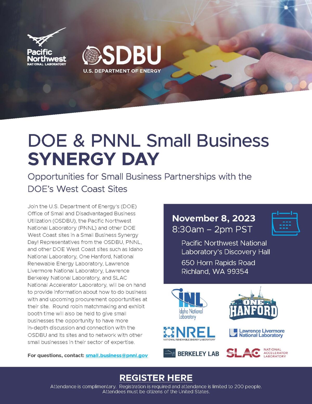 DOE & PNNL Small Business Synergy Day